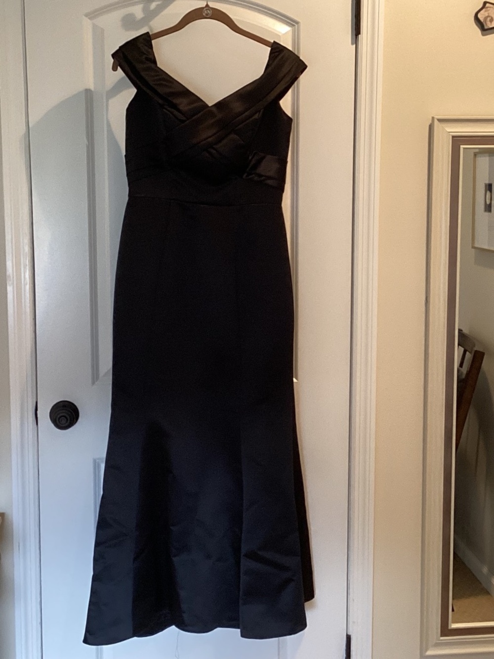Hayley Paige Occasions Black Satin Gown